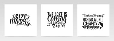 Balıkçılık alıntıları harf tipografisi çizimi. Grafik tasarım ögesi.