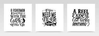 Balıkçılık alıntıları harf tipografisi çizimi. Grafik tasarım ögesi.