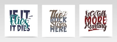 Avcılık alıntıları harf tipografisi çizimi. Grafik tasarım ögesi.