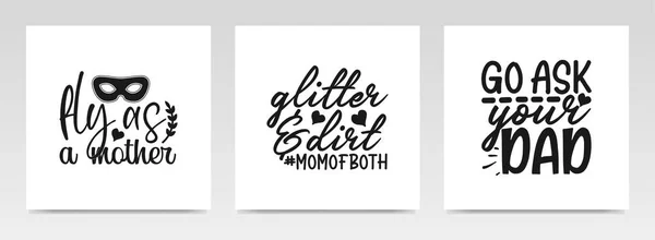 Moederdag Citeert Letter Typografie Set Illustratie Grafische Vormgeving — Stockvector