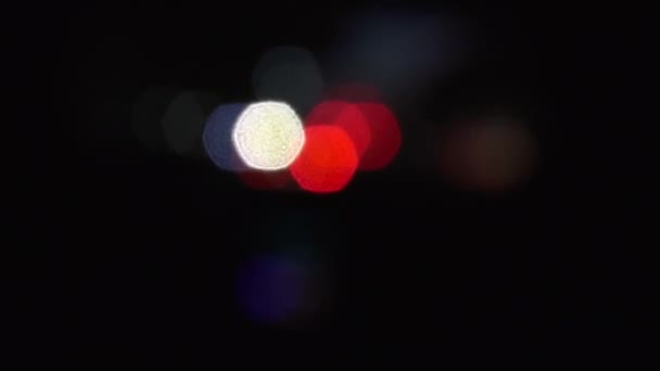Colorful Night City Traffic Lights Blurred Bokeh Background — Stock Video