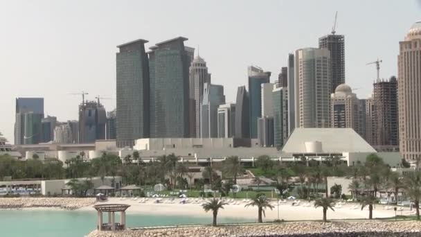 Центр города в Дохе — стоковое видео