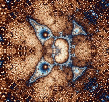 Geometrik simetrik kahverengi fraktal arka plan