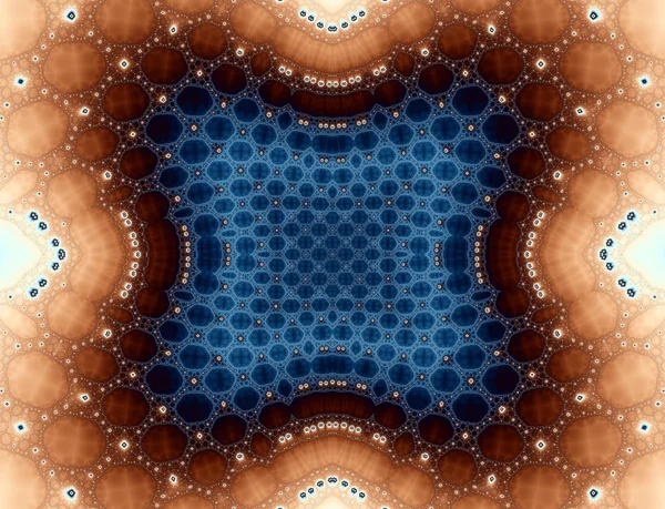 Geometriai barna és kék fractal háttér — Stock Fotó