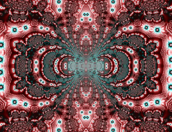 Fondo geométrico simétrico fractal rojo — Foto de Stock