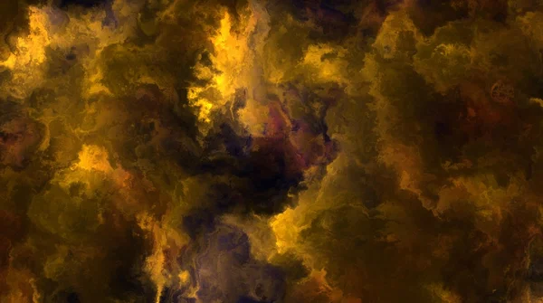 Fond fractal (simulation de peinture nuage jaune) ) — Photo