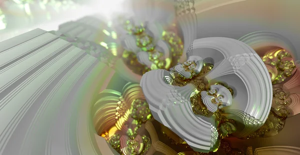 Fraktal beyaz ve altın yapıları