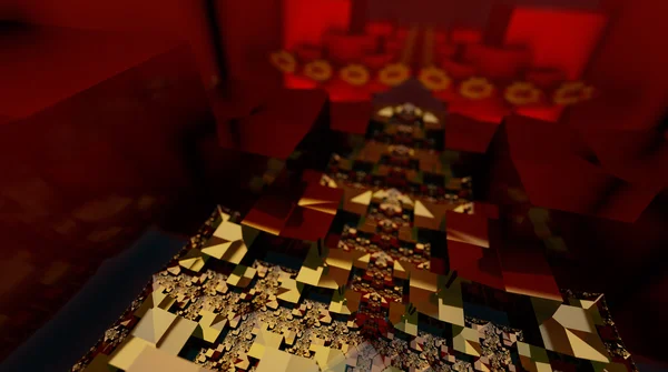 Fraktal kırmızı yapıları cubes