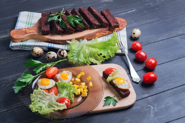 Mittagessen mit Croutons — Stockfoto