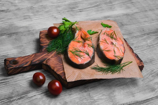 Steaks salmon fish — 图库照片