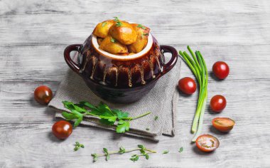 Baked potatoes food foto