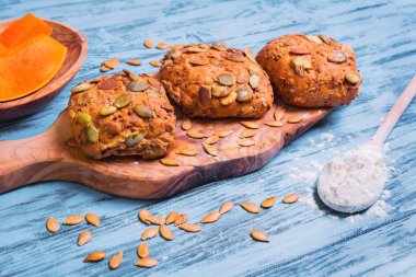Pumpkin round small bread buns