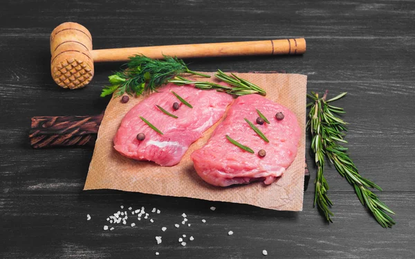 Two meat pork steak chops — Stockfoto