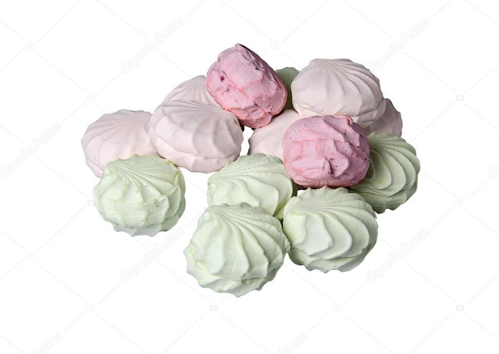 Gentle multicolored marshmallows flows like