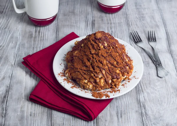 Gâteau de sable sous la forme de diapositives au cacao — Photo