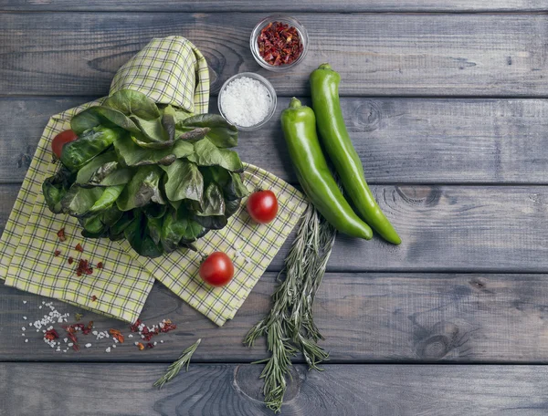 On a light wooden background ingredients — Stock Photo, Image