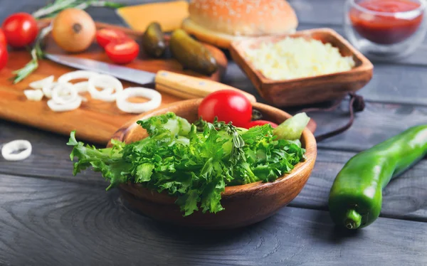 Ingredients for cheeseburgers — Stock Image Ingredients for cheeseburgers Stock Image