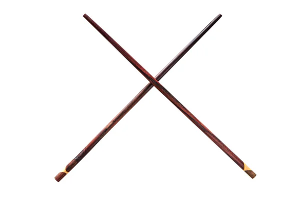 木制筷子，白色背景隔离 — 图库照片