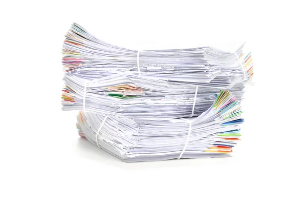 Stos Dokumentów Izolowanych Białym Tle Stos Dokumentów — Zdjęcie stockowe