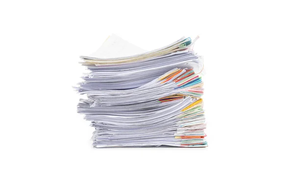 Stack Documents Isolated White Background — Stock Photo, Image