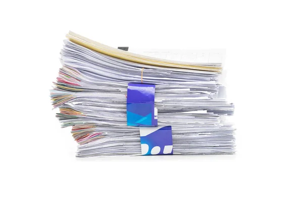 Stack Documents Isolated White Background — Stock Photo, Image