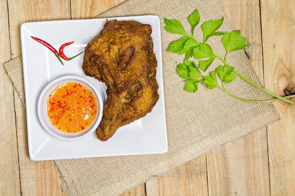 Deep fried chicken on a plate — Stock Photo, Image