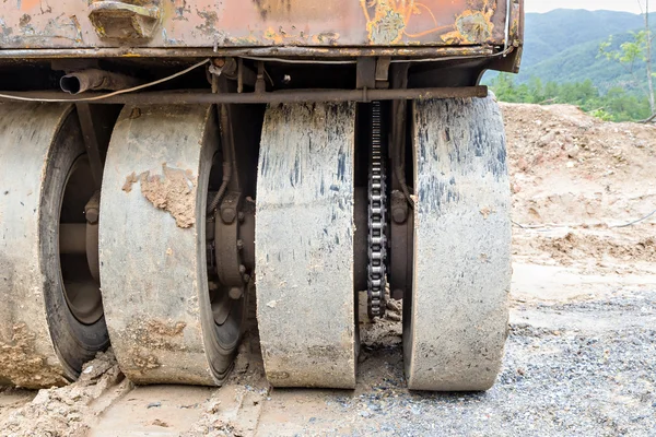 Wheels of road roller