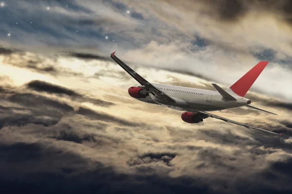 Night Flight Airbus A320 — Stock Photo, Image