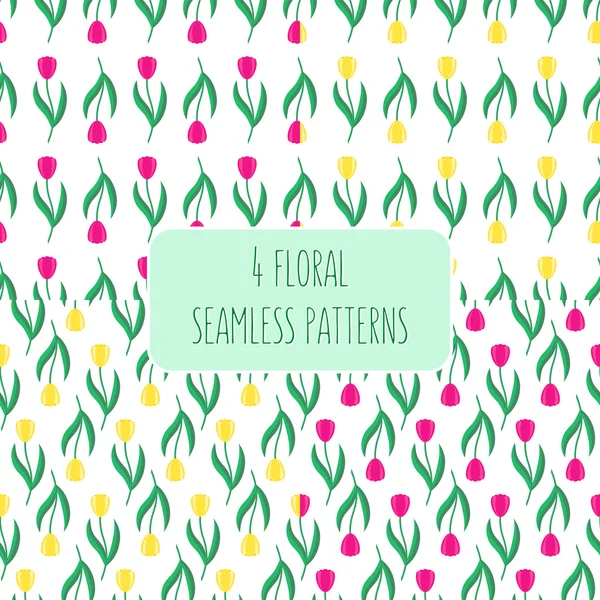 Conjunto de padrões florais —  Vetores de Stock