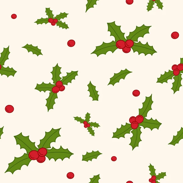 圣诞模式与冬青 — 图库矢量图片