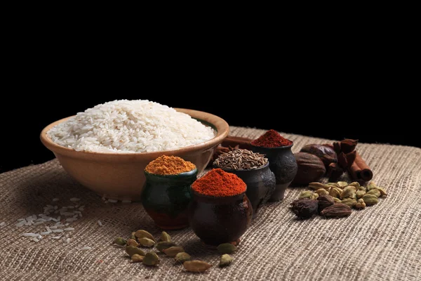 Rice and spices — Stock Photo, Image