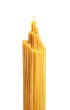 Spagetti makarna demet. Beyaz arka plan üzerinde izole