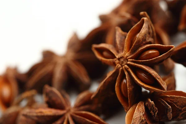 Star anise seeds isolated on white background