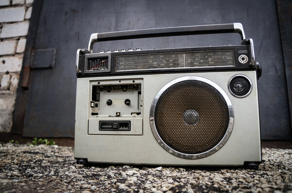 Old radio on the ground