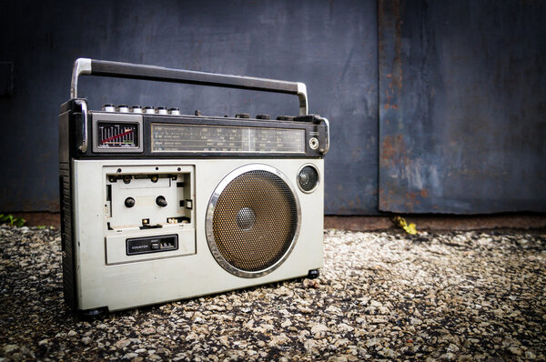 Old radio on the ground