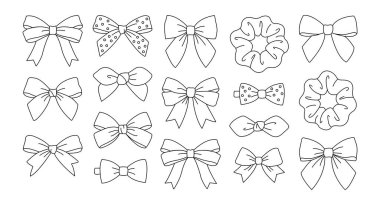 Minimalist saç aksesuarları serisi. Siyah çizgili şirin fiyonklar, kravatlar ve tokalar