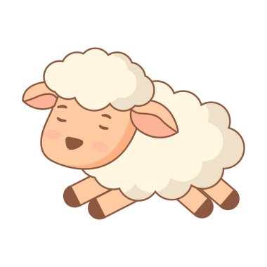 Kurban Yortusu için Şirin Yumuşak Koyun Vektör İllüstrasyonu