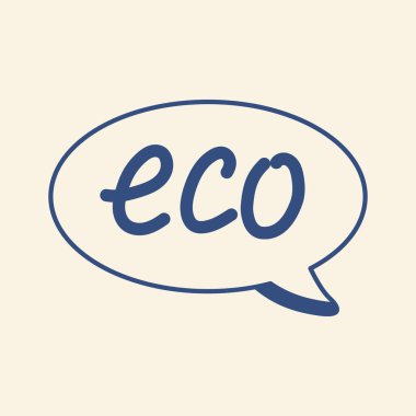 Eko tipografi karalama vektör tasarım element vektörü ile el çizimi konuşma balonu