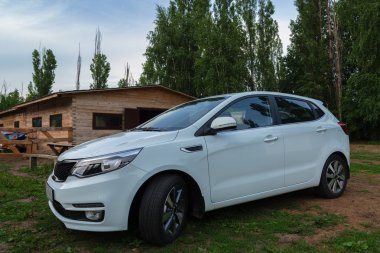 Kırsal kesimde beyaz araba