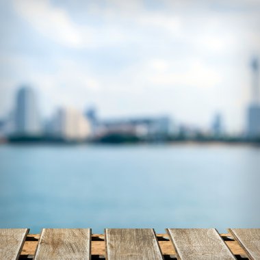 boş ahşap güverte