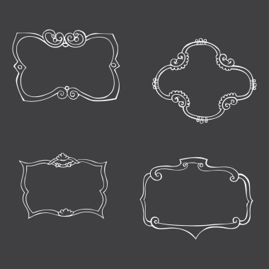 Vintage kroki elle çizilmiş kare