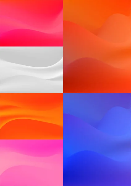 Set Soft Wavy Lines Abstract Backgrounds Ideal Business Card Banner – stockvektor