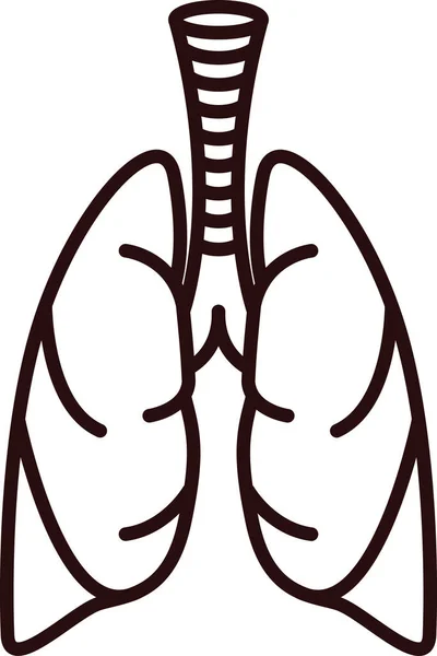 Pulmones Humanos Vector Icono —  Fotos de Stock