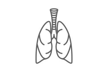 Modern düz çizgi simgesi biçiminde insan akciğerleri simgesi