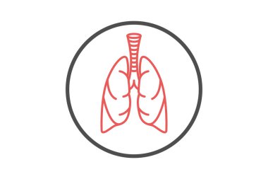 Modern düz çizgi simgesi biçiminde insan akciğerleri simgesi