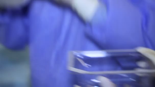 O médico abre os implantes — Vídeo de Stock