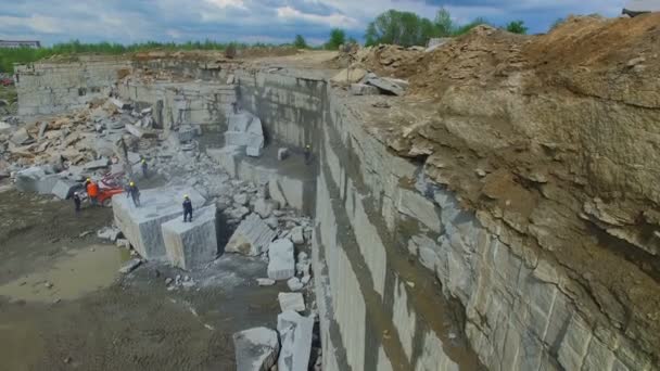 Flying over a stone quarry — Stock Video