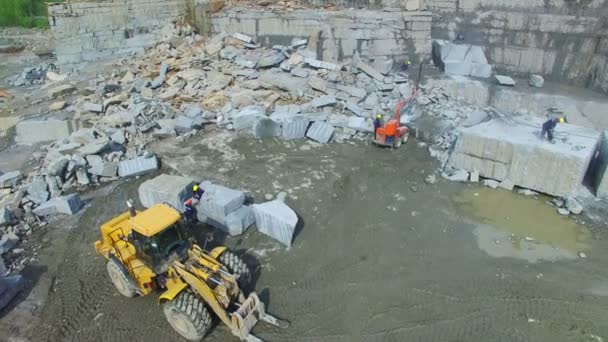 Flying over a stone quarry — Stock Video