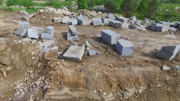 Flying over a stone quarry — Stock Video