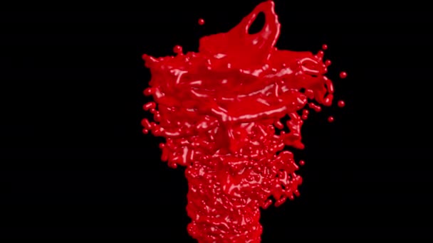 3D анимация жидкости на черном фоне — стоковое видео